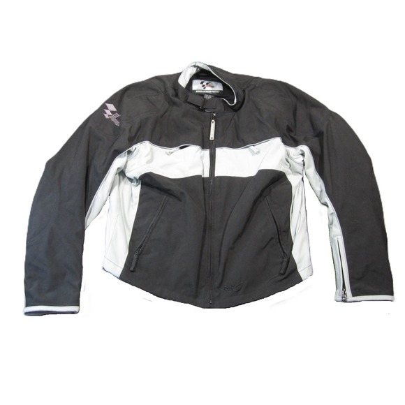 MotoGP Motorcycle Racing Jacket Womens XL Black White CE Certified Riding - Picture 1 of 16